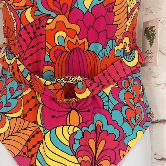 🆕Palms Away Belted One Piece, Size M - Picture 3 of 9